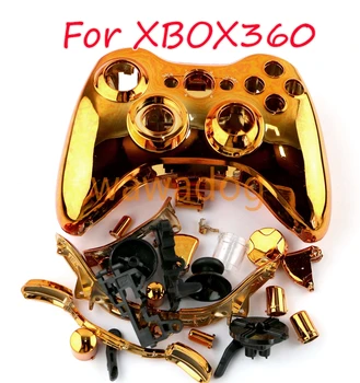 10 комплектов для Xbox360, позолоченный беспроводной игровой контроллер, жесткий чехол, геймпад, защитный чехол, полный набор кнопок, аналоговый джойстик
