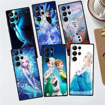 Disney Frozen Queen Чехол Для Телефона Samsung Galaxy S23 S22 S21 S20 FE S10 S10E S9 Plus Ultra Pro Lite 5G Черный Чехол