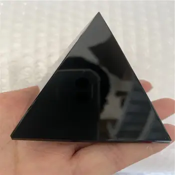 Натуральная энергия Рейки, пирамидальный кристалл из черного обсидиана, защитный и целебный для украшения рабочего стола в домашнем офисе