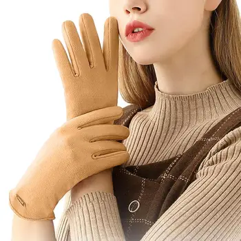 Перчатки для пальцев Зимние теплые женские перчатки Модные перчатки с полными пальцами Спортивные перчатки для улицы Сенсорный экран