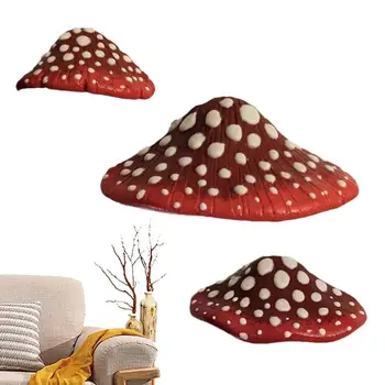 Светящийся красный гриб, набор из 3 настенных светильников, Мини-светодиодная прикроватная тумбочка, милый ночник, кнопка, Энергосберегающая стена в форме гриба на батарейках